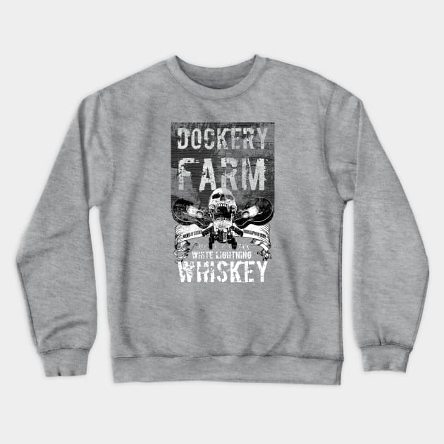 Dockery Farm Whitelightening Whiskey Crewneck Sweatshirt by Deadcatdesign